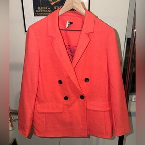 Topshop Vibrant Coral Blazer